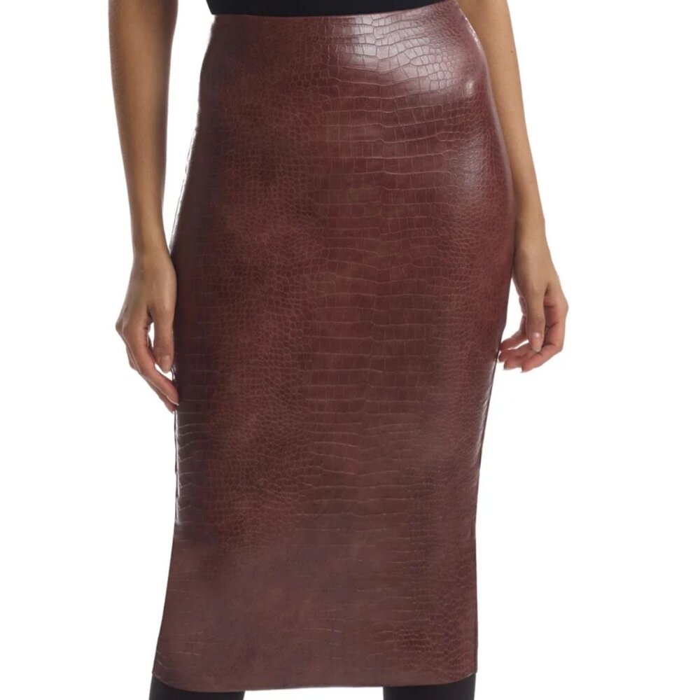 Commando Faux Leather Animal Midi Skirt